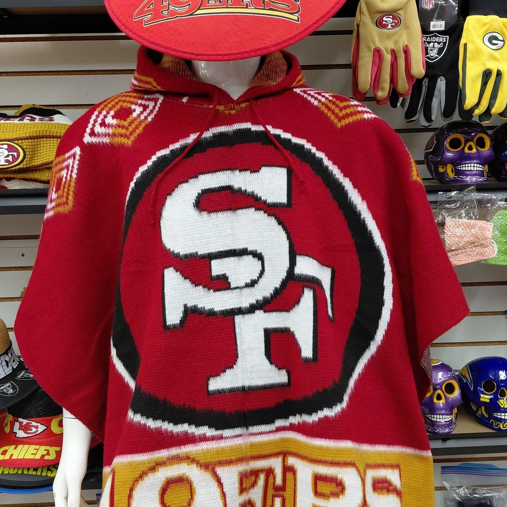 Red SF Hooded Poncho